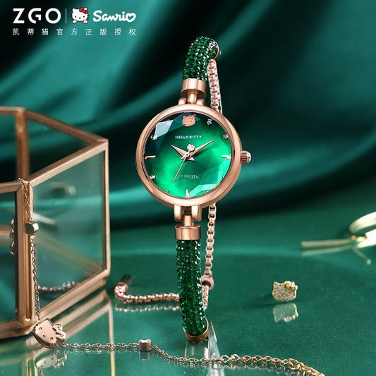 2022 Ladies Light Luxury Retro Simple Watch Sanrio Niche Design New Year Gift Small Green Female