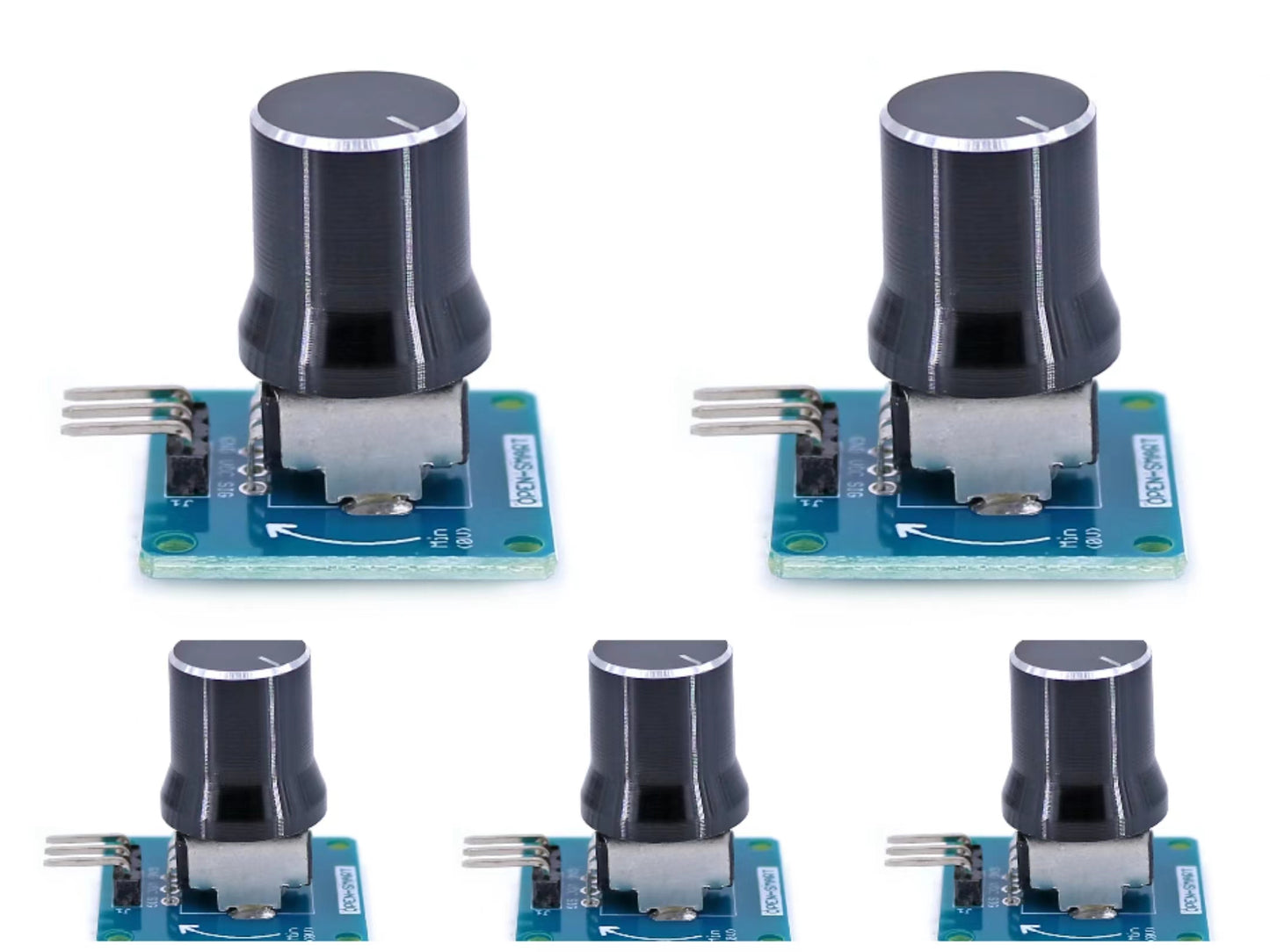 5PCS OPEN-SMARTRotary Angle Sensor Adjustable Volume Control Potentiometer Knob Switch Module Black Compatible for Arduino