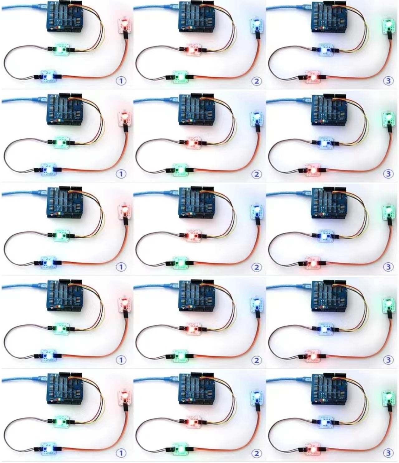 5PCS OPEN-SMARTRGB 3 Color Full Color LED Module Chainable Can be Connected in Series Highlighted Mist LED Board For Arduino