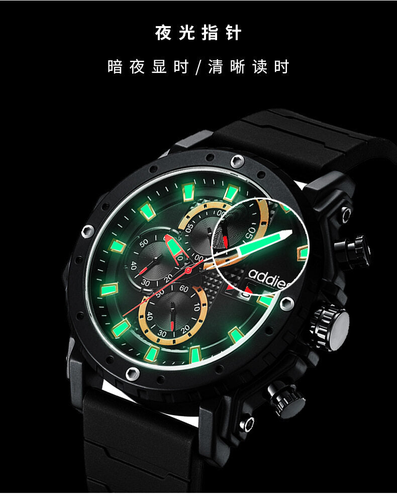 addies new sports men's watch multifunctional luminous waterproof calendar three eyes six needle watch men's 2012