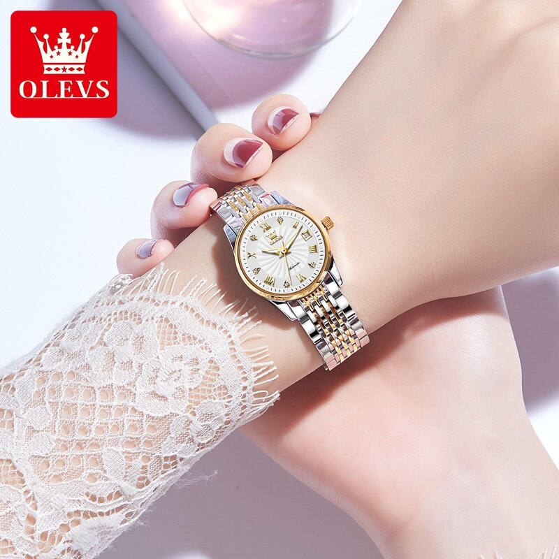 2022 New Style Oliginal Brand Ladies Watch Fashionable Automatic Mechanical Business Diamond-Inlaid Dual Calendar Waterproof