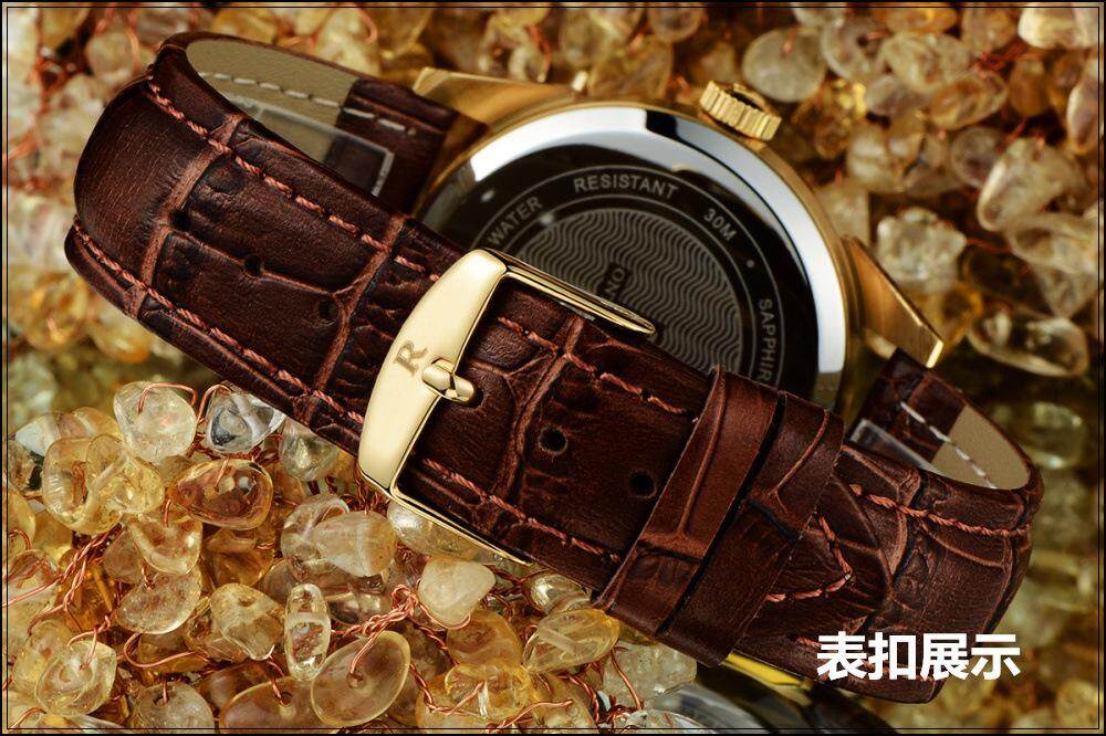 2021 new genuine Rui Zhiyuan men's watch waterproof leather belt men's watch.