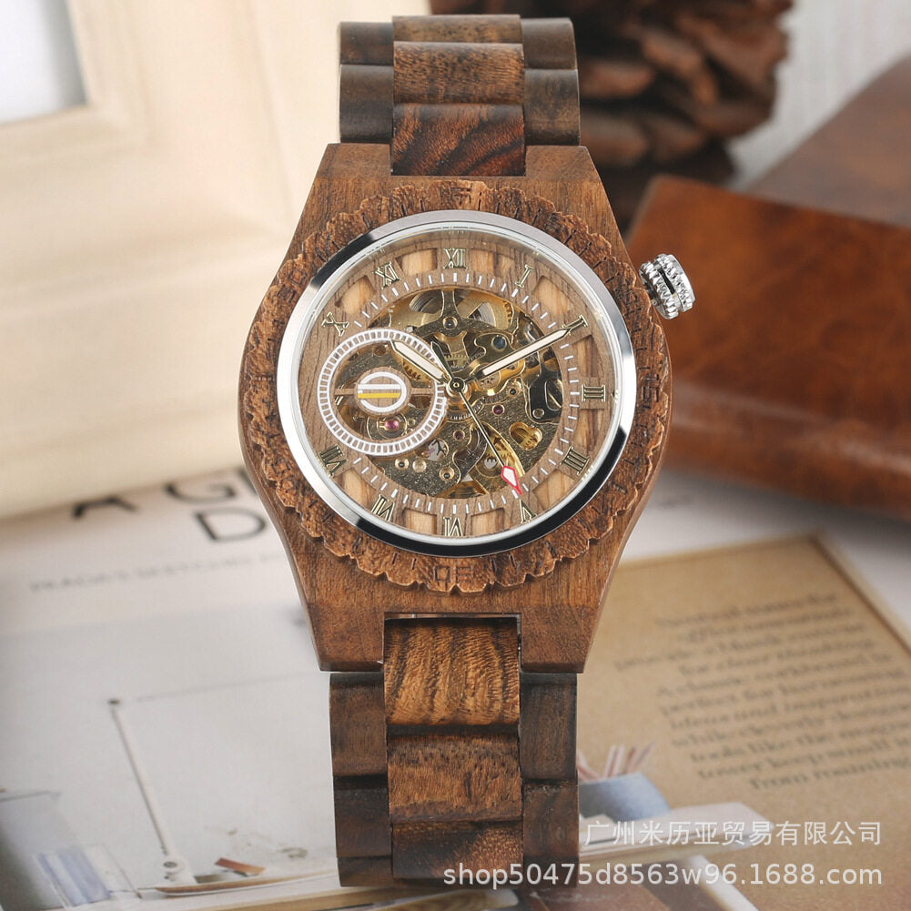 2021 new popular bamboo wood automatic mechanical creative wood men's watch fashion leisure watch men's Watch