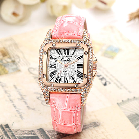 2022 new brand temperament fashion ladies small square watch Simple Roman graduated waterproof belt women's watch