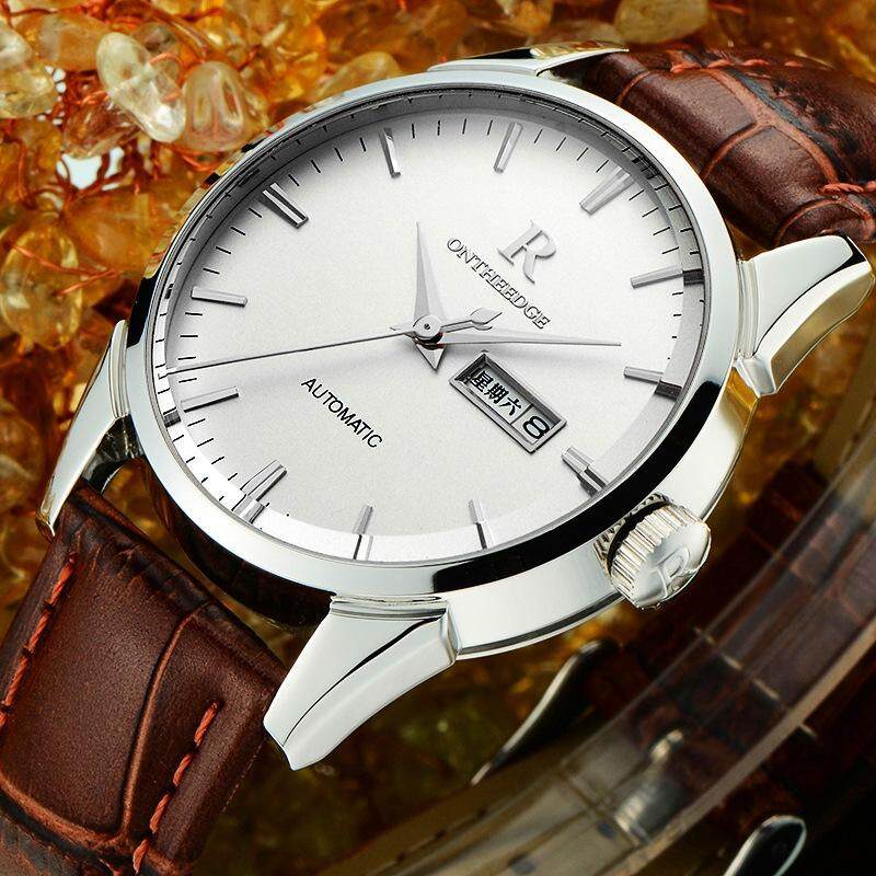 2021 new genuine Rui Zhiyuan men's watch waterproof leather belt men's watch.