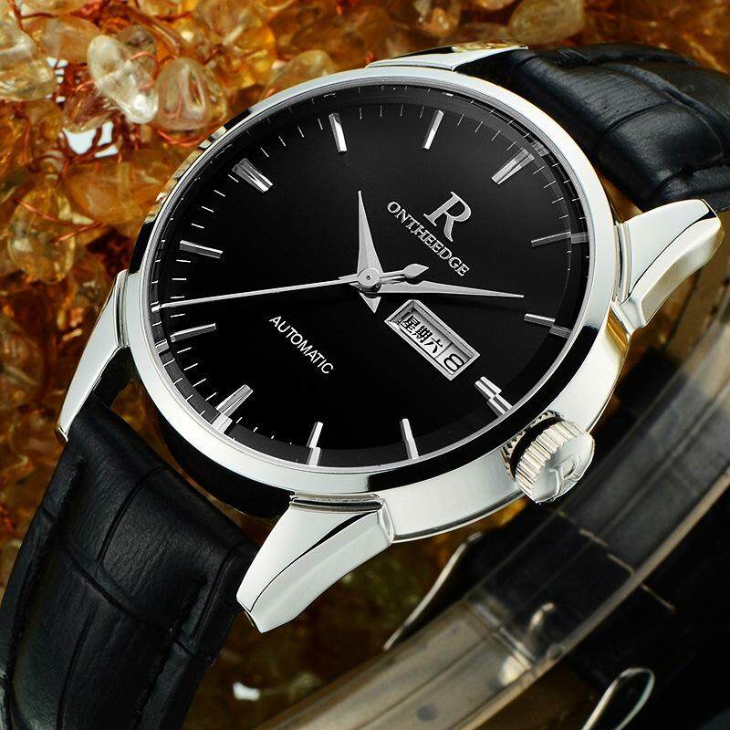 2021 new genuine Rui Zhiyuan men's watch waterproof leather belt men's watch.