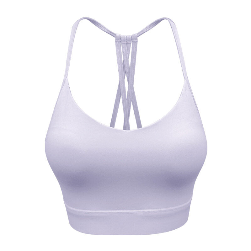 9815 Women Yoga Sports Bra Temperament Back Gathering Running Vest lady top