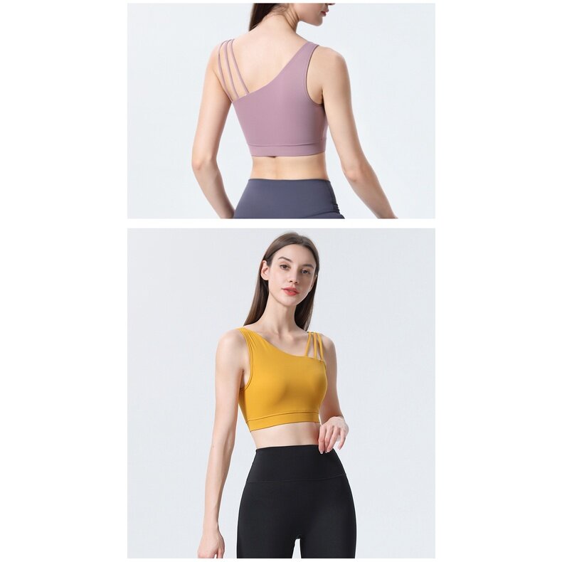 2022 Spring Summer New Style Yoga Vest Women's Temperament Beautiful Back Running Sports Fitness Gathering Shockproof Anti-Sagging Bra