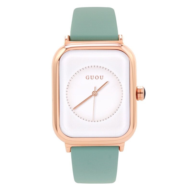 2021　new fashion trend women's silicone strap small square watch sports watch GUOU 8162 watch women's