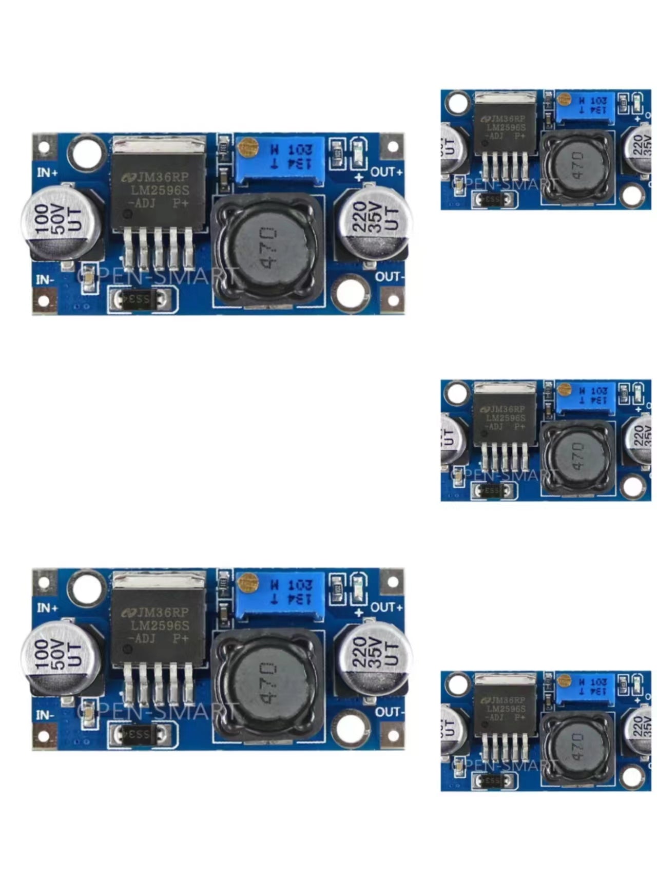 5PCS OPEN-SMARTLM2596 DC-DC Voltage Stabilizer/Regulator Module 5V / 12V / 24V adjustable compatible for Arduino