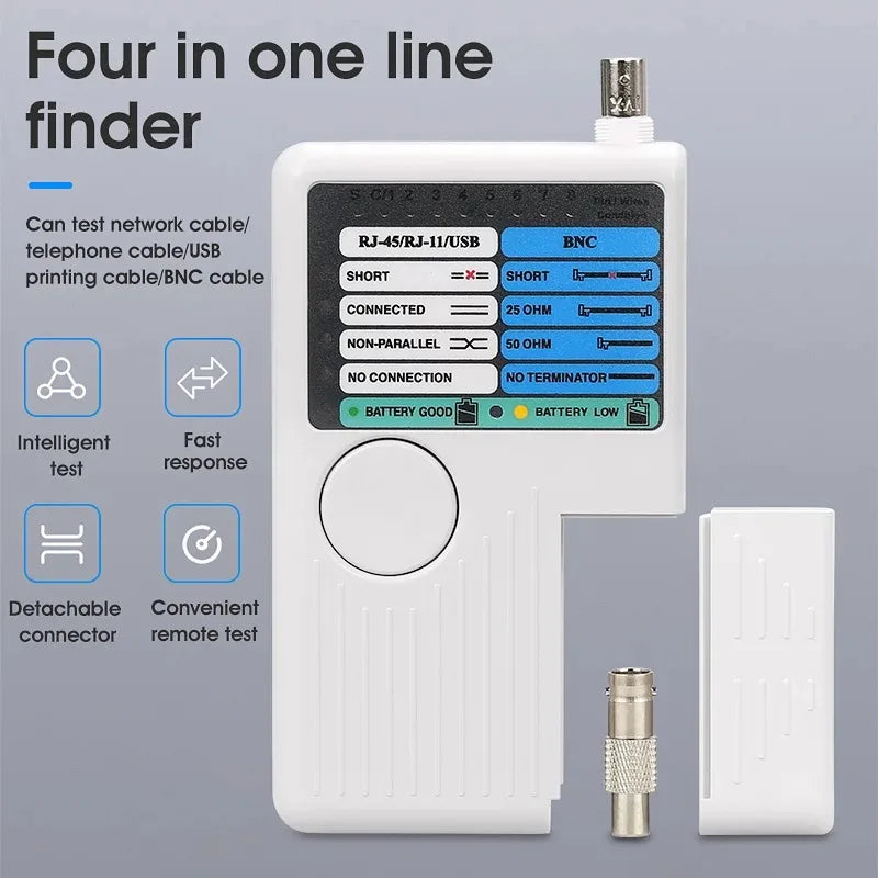 4 in 1 RJ11 RJ45 USB BNC LAN Network Cable Tester Remote LAN Cables Tracker Detector Fast Tester Tool