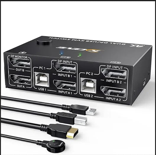 10PCS  Three in two out KVM switch USB3.0 HD switch 4k@60hz /2K144HZ/EDID simulator