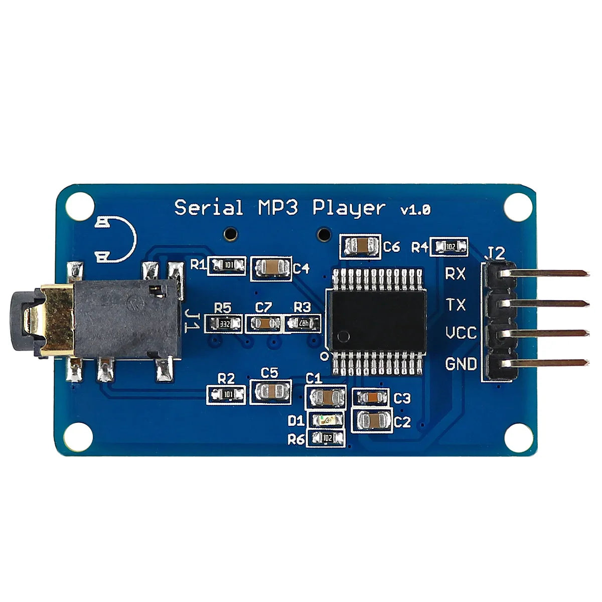 5PCS OPEN-SMARTMP3 module UART Control Serial MP3 Player with Headphone Output Speaker MicroSD Card Sound Speaker Module for Arduino