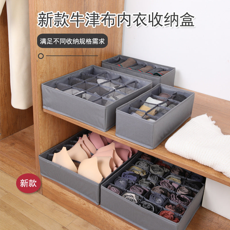 2PCS OPEN-SMART Oxford Cloth Underwear Storage Box Underwear Socks Divider Drawer Storage Box Foldable Underwear Storage Box Wholesale