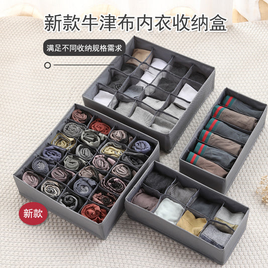 2PCS OPEN-SMART Oxford Cloth Underwear Storage Box Underwear Socks Divider Drawer Storage Box Foldable Underwear Storage Box Wholesale