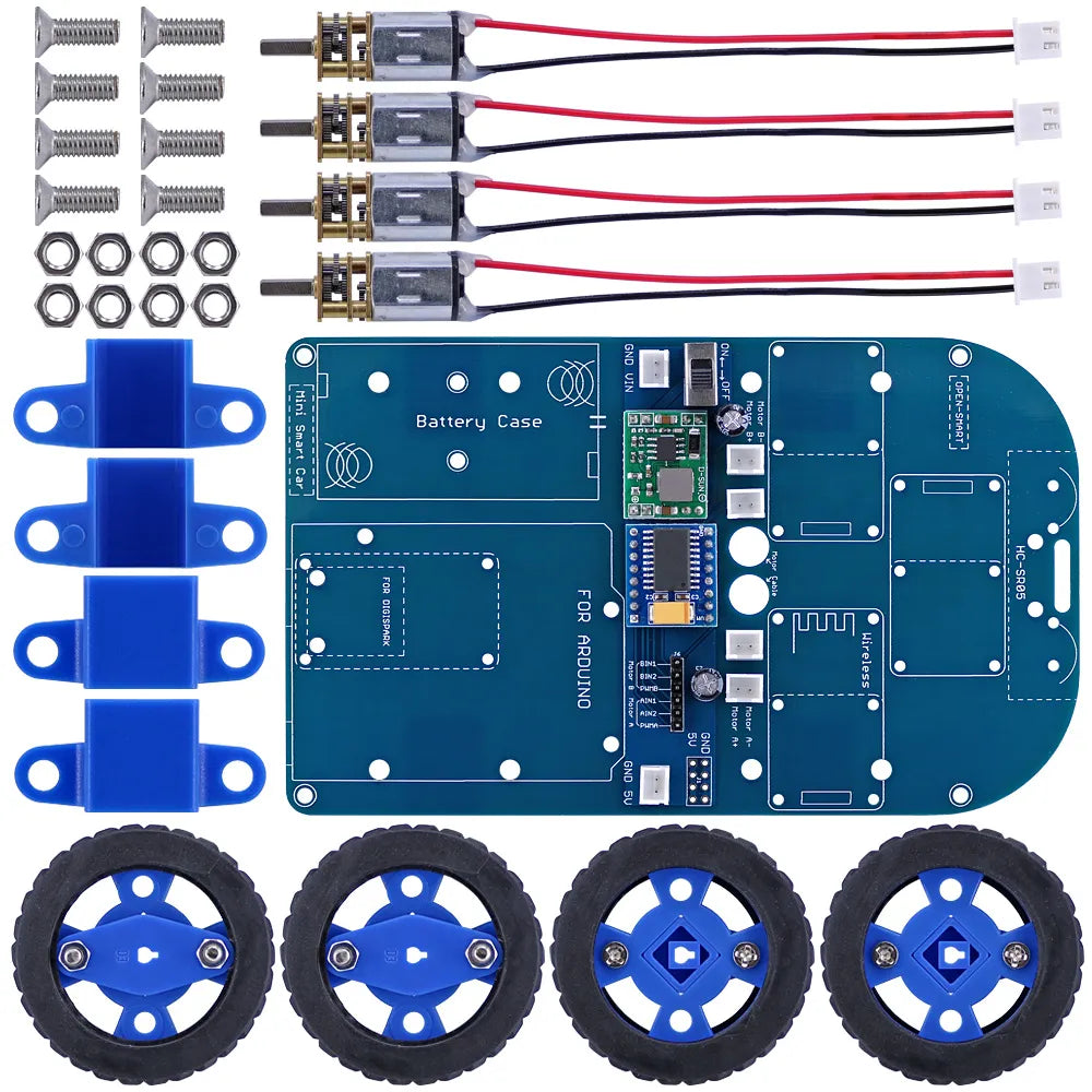 2PCS OPEN-SMART N20 Gear Motor 4WD Smart Robot Car Chassis Kit Bluetooth-compatible Control with Tutorial Compatible for Arduino