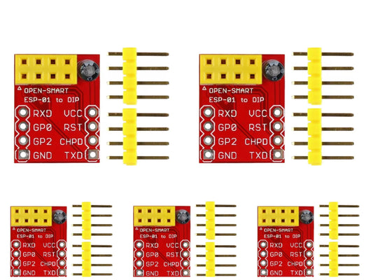 5PCS OPEN-SMART  ESP-01 to DIP Wi-Fi-compatible Breadboard Module Serial Wireless Adapter Debugging Firmware Program for ESP8266 for Arduino