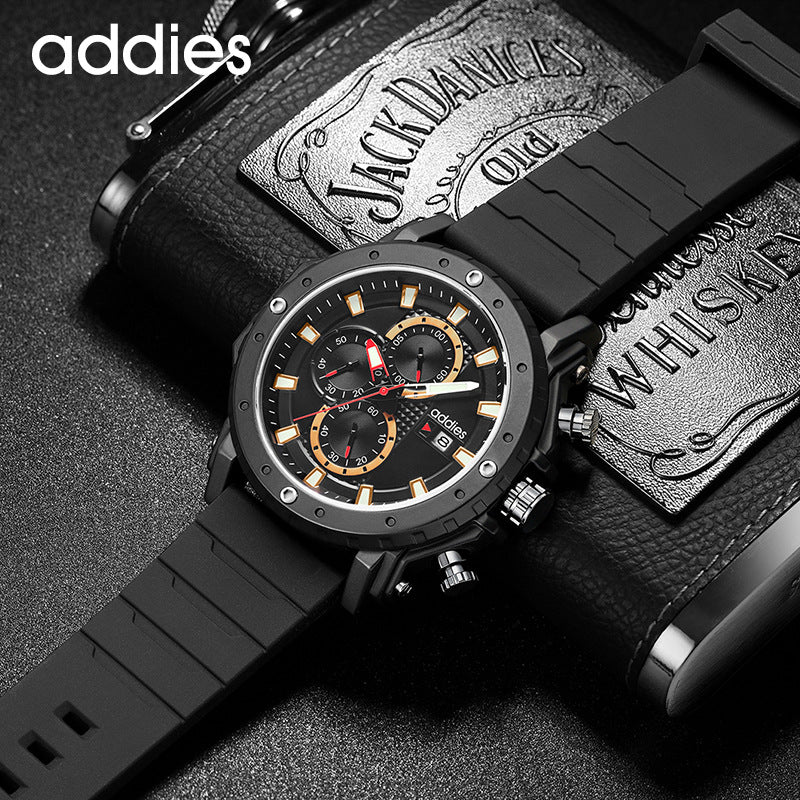 addies new sports men's watch multifunctional luminous waterproof calendar three eyes six needle watch men's 2012