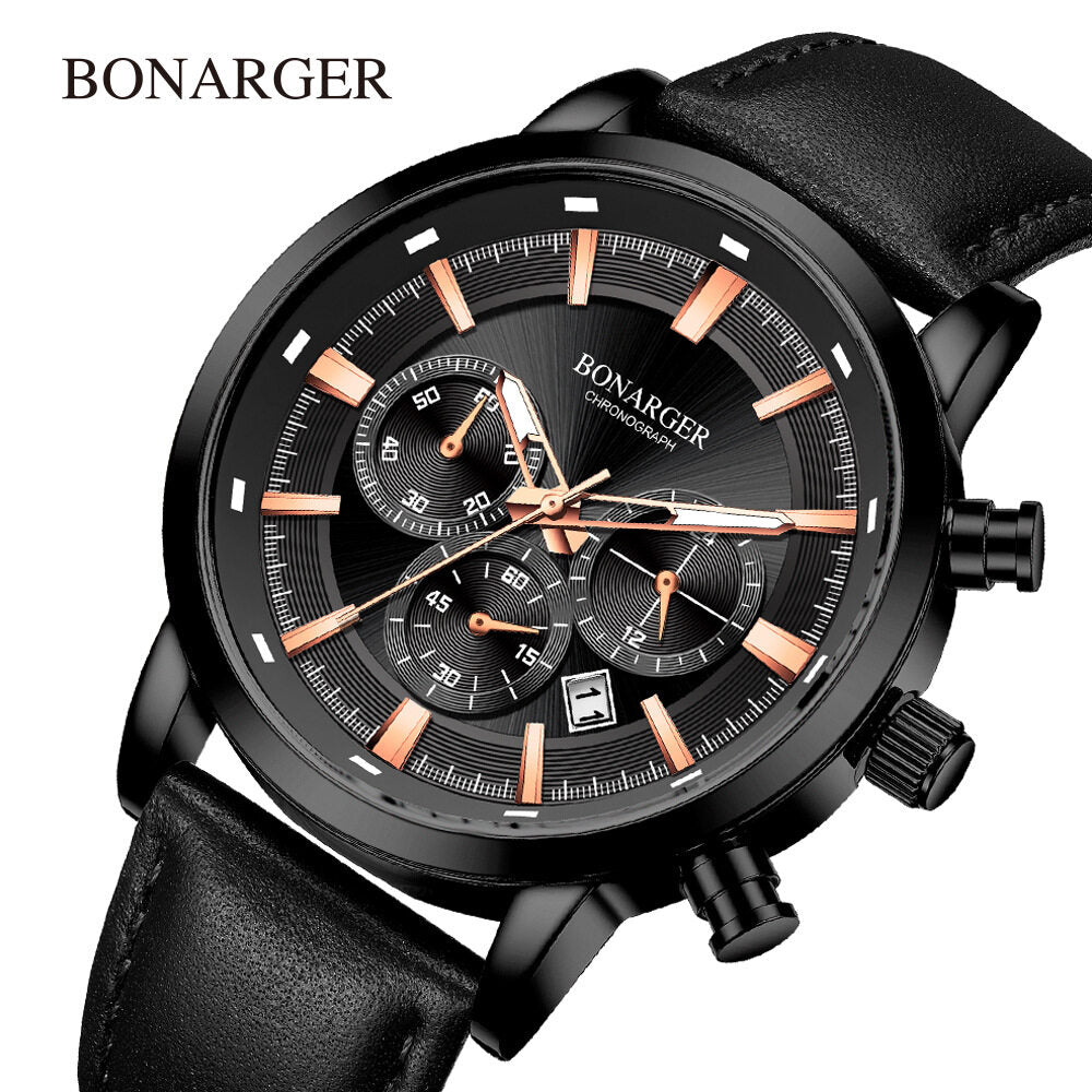 2021 new fashion men's waterproof watch fashion six pin multifunctional large dial watch luminous student watch male