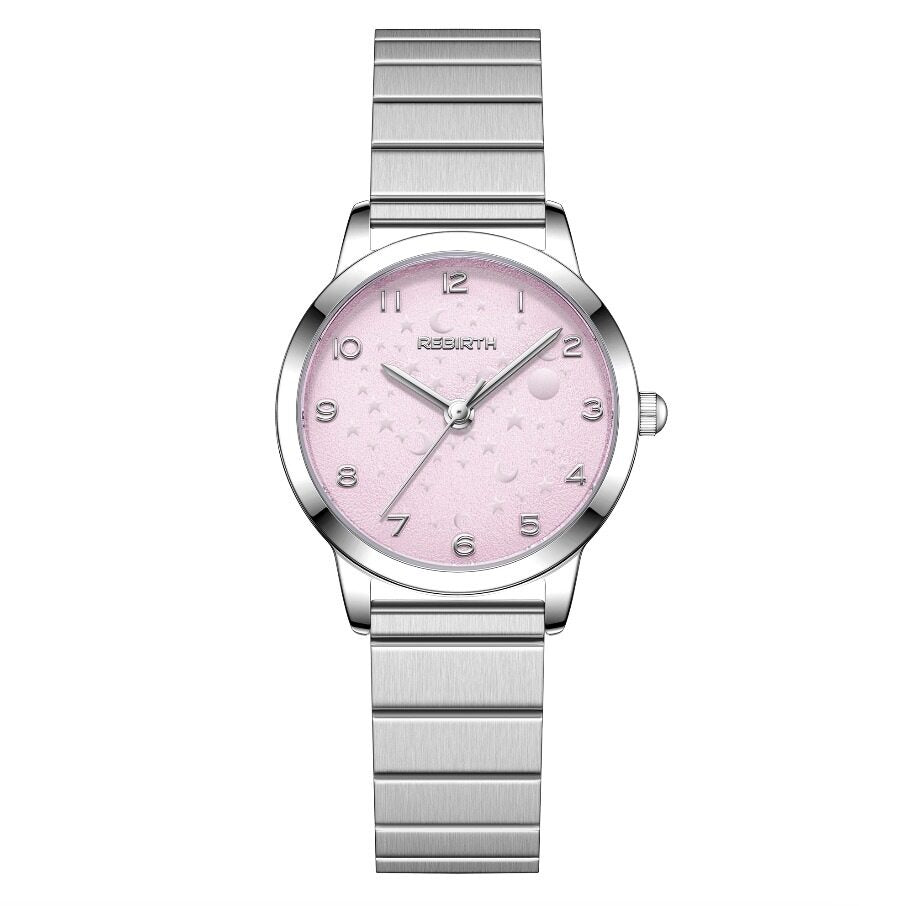 2023 New REBIRTH Women's Watch on the Market: Stylish and Simple Alloy Strap Quartz Women's Watch d051