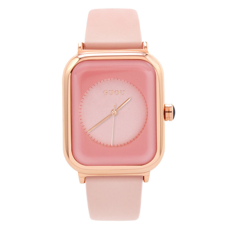 2021　new fashion trend women's silicone strap small square watch sports watch GUOU 8162 watch women's