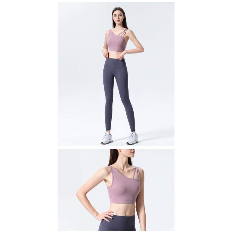 2022 Spring Summer New Style Yoga Vest Women's Temperament Beautiful Back Running Sports Fitness Gathering Shockproof Anti-Sagging Bra