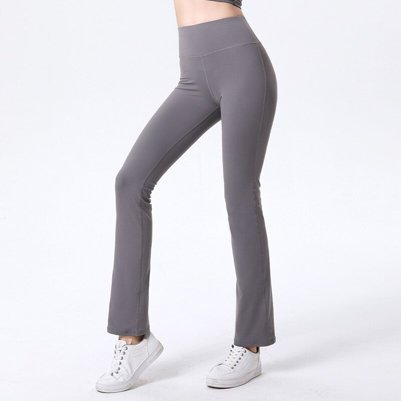 2022 Hot Sale Women's High-Waist Hip-Lifting Abdomen-Lifting Pants Fashion Sports Leggings Outer Wear Nude Flared Yoga Wom