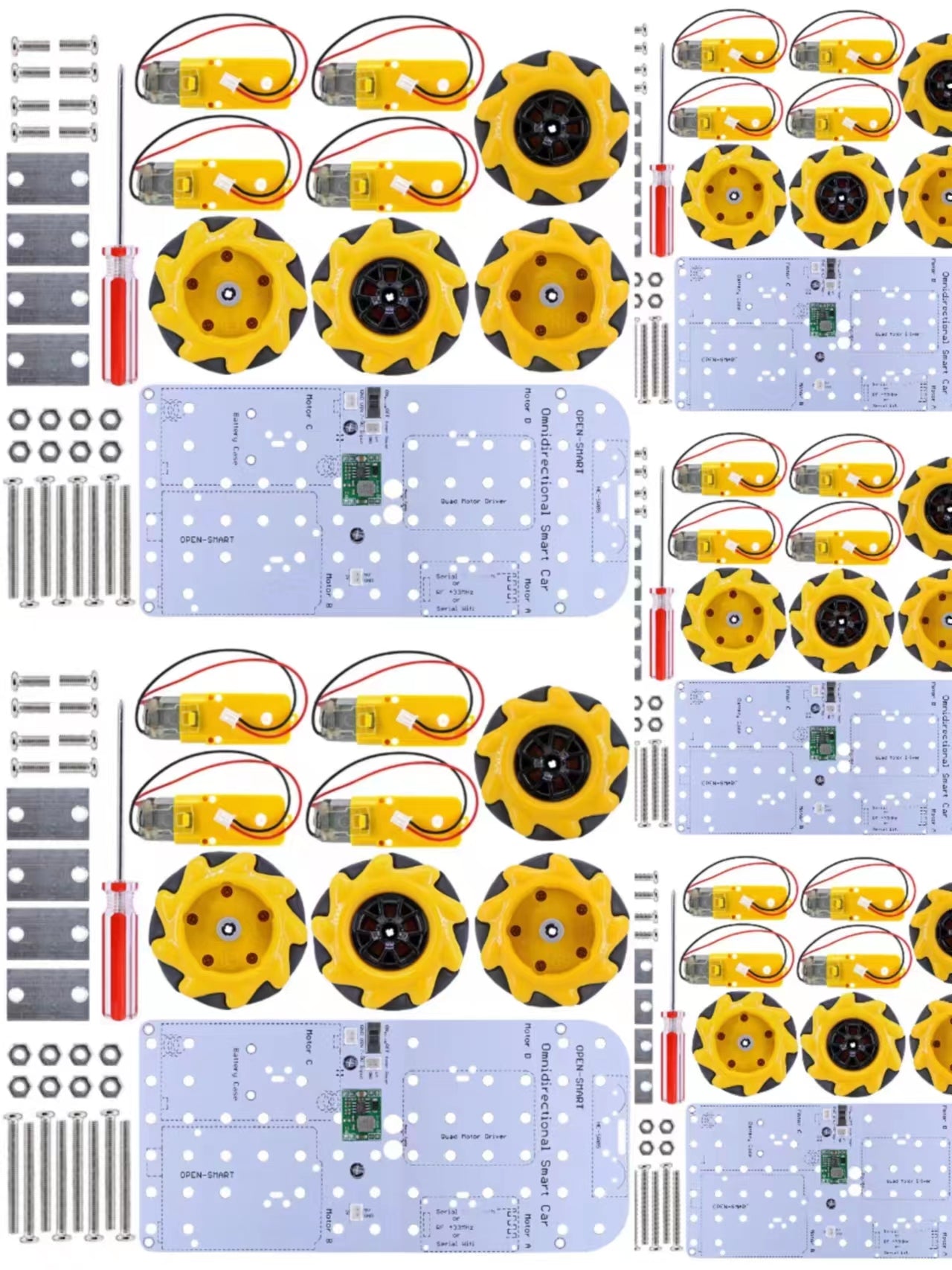 5PCS OPEN-SMART4WD Smart Car Kit 360 Degree Omnidirectional RF 315 MHz JoyStick Wireless Remote Control Gear Motor Easy-plug XH2.54 for Arduino