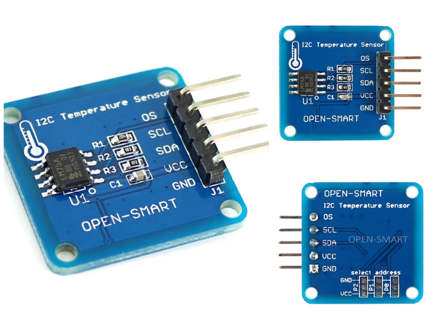 5PCS OPEN-SMARTLM75 Temperature Sensor High Accuracy LM75A Module Board Compatible for Arduino