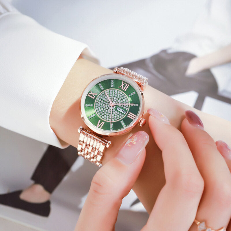 2022 New Korean Quartz Women's Watch Ins Style Light Luxury Retro Fashion All Sky Star Women's Watch 2269