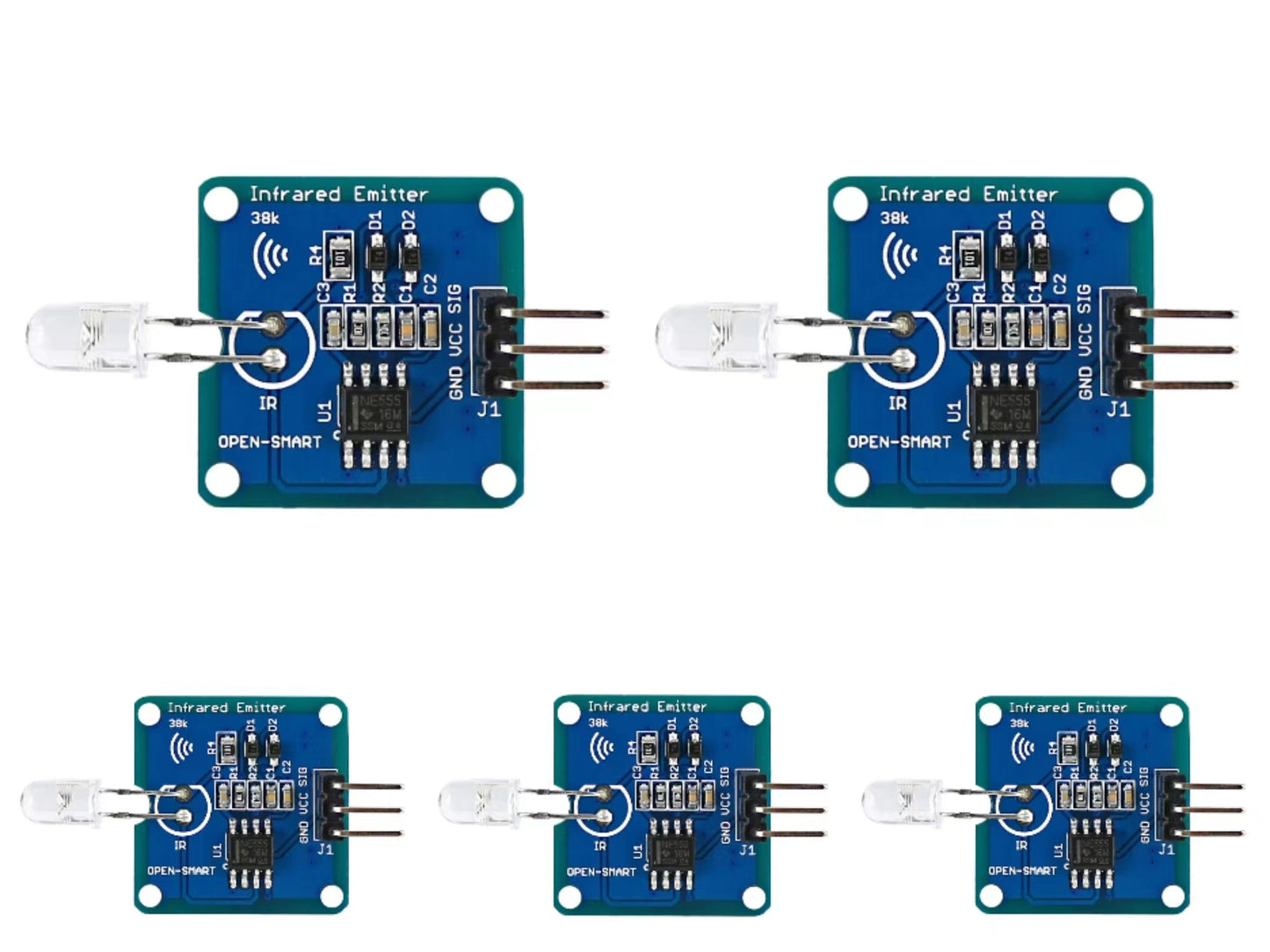 5PCS OPEN-SMARTIR Emitter Infrared Transmitter Module with 38K Hz Carrier OnBoard for Arduino