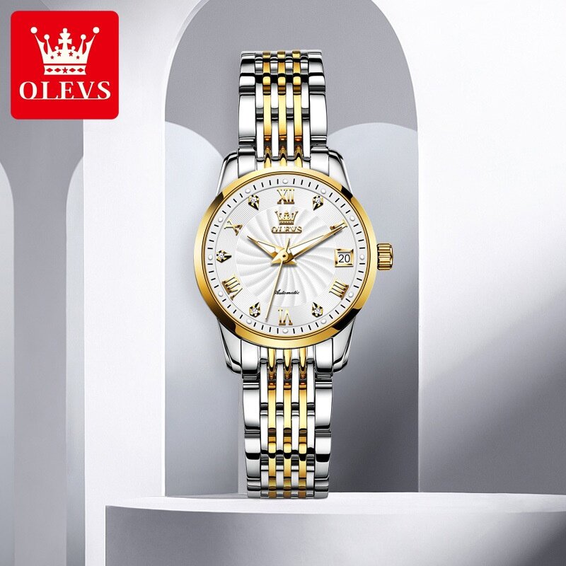 2022 New Style Oliginal Brand Ladies Watch Fashionable Automatic Mechanical Business Diamond-Inlaid Dual Calendar Waterproof