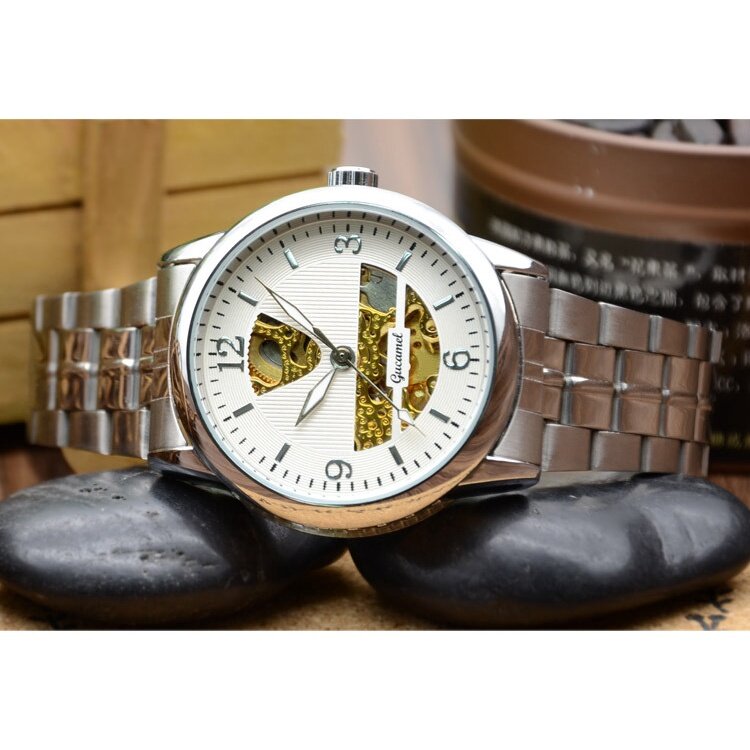 Ancient Camel Fashionable Men's Mechanical Watch Transparent Bottom Hollow Automatic Men