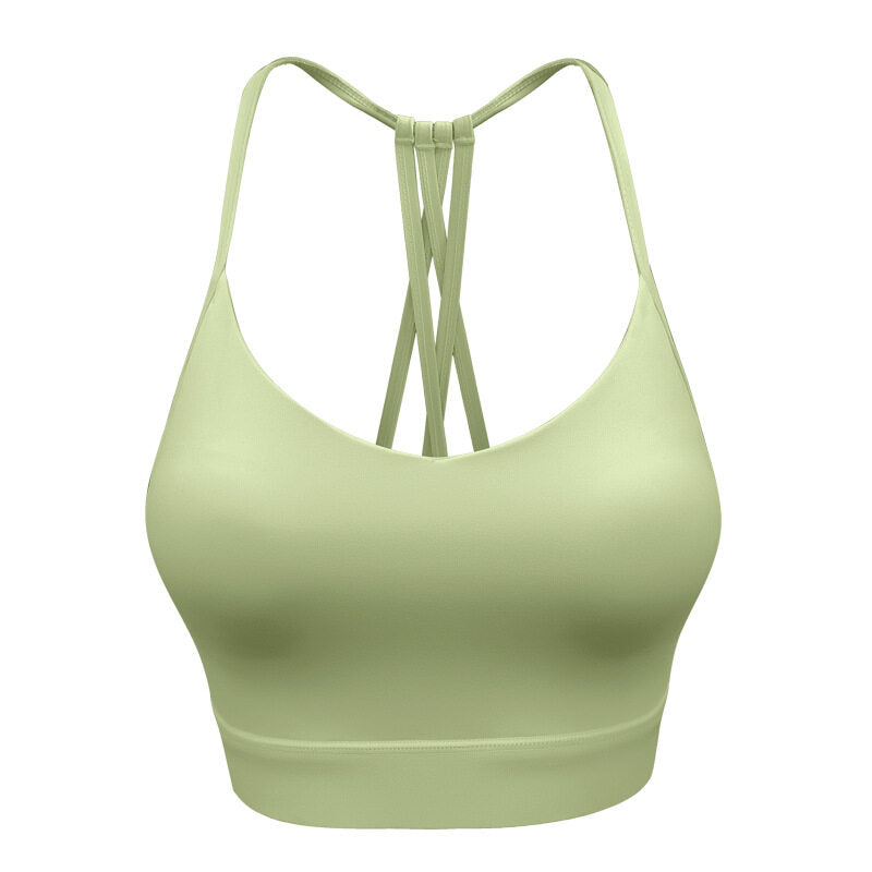 9815 Women Yoga Sports Bra Temperament Back Gathering Running Vest lady top