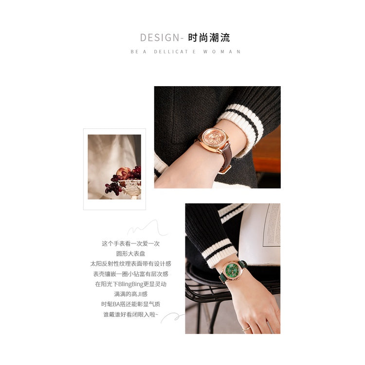 2022 Hong Kong GUOU Waterproof Quartz Ladies Watch Simple Fashion Belt