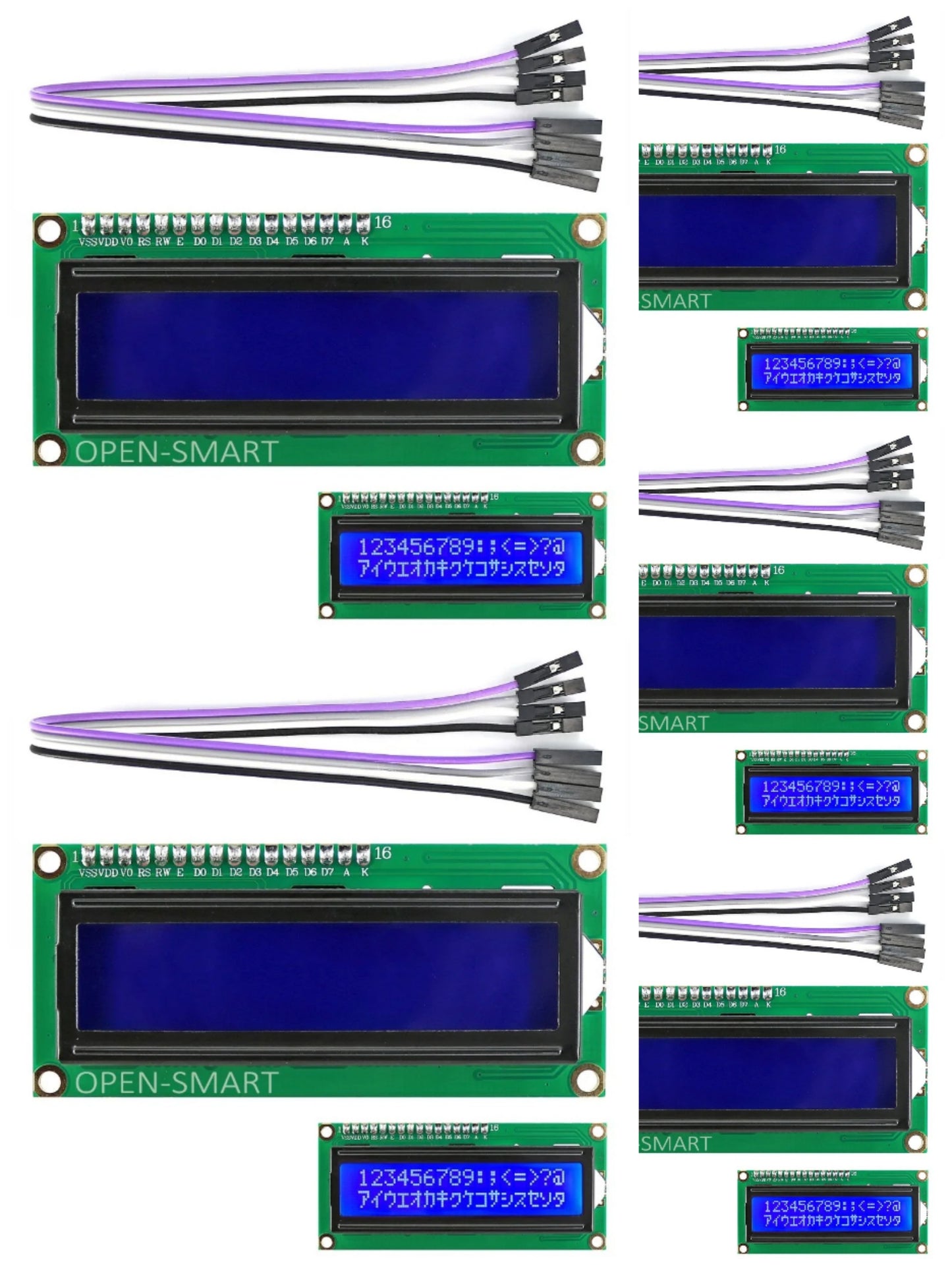 5PCS OPEN-SMART Blue Backlight I2C / IIC LCD 1602 Display Module with 4-Pin Cable for Arduino