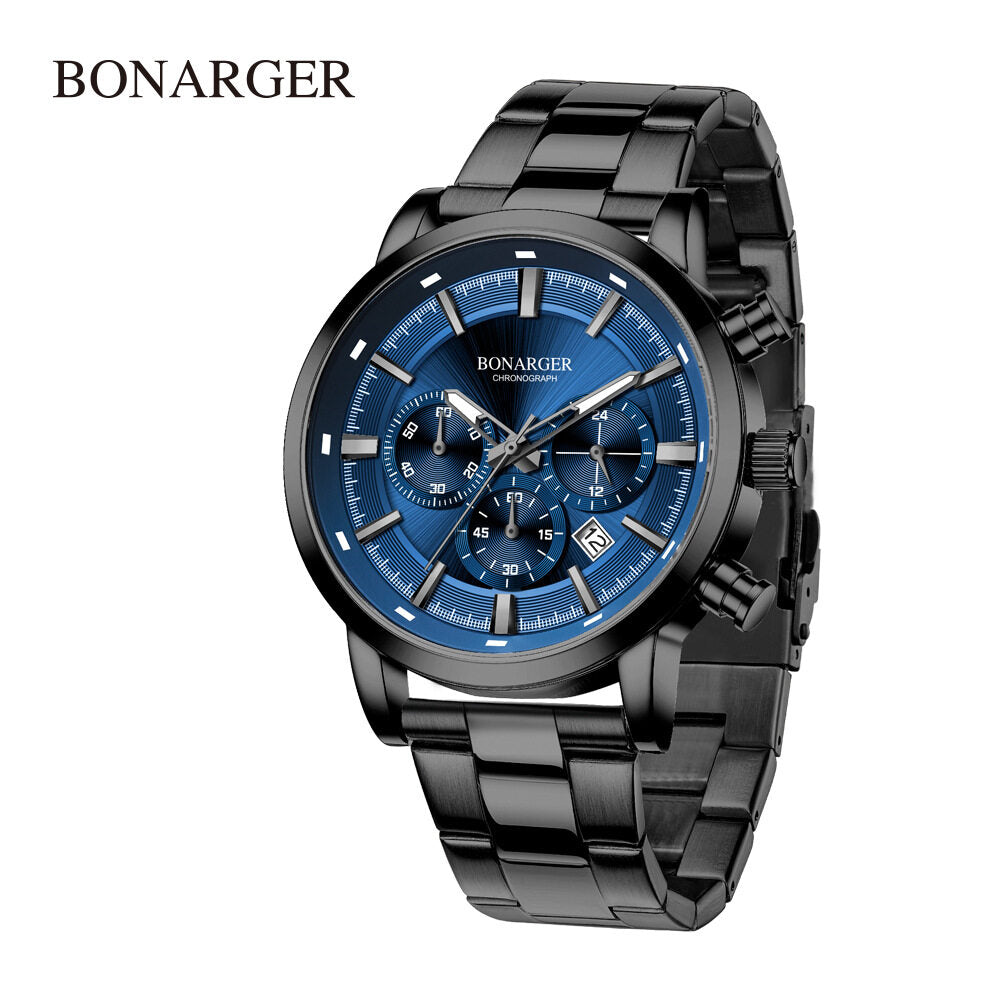 2021 new fashion men's waterproof watch fashion six pin multifunctional large dial watch luminous student watch male