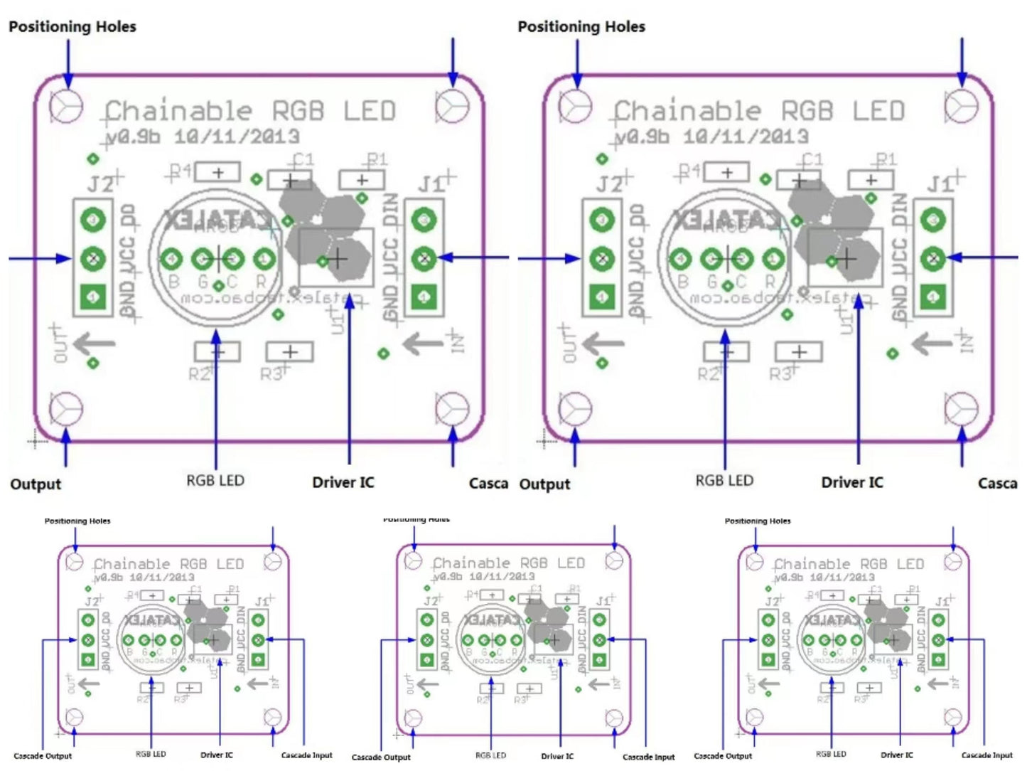 5PCS OPEN-SMARTRGB 3 Color Full Color LED Module Chainable Can be Connected in Series Highlighted Mist LED Board For Arduino