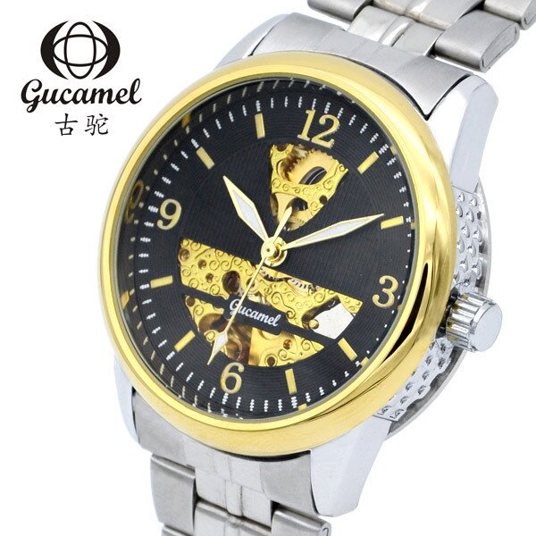 Ancient Camel Fashionable Men's Mechanical Watch Transparent Bottom Hollow Automatic Men