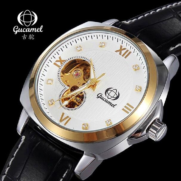 Ancient Camel Fashionable Men's Automatic Mechanical Watch Belt Hollow Hot Sale Roman Character Men