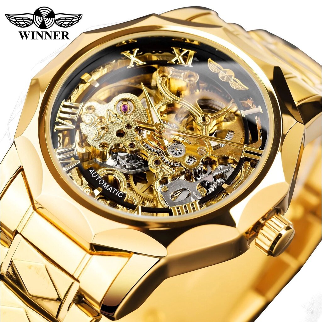 2022 New Style winner Men's Watch Fashion Casual Waterproof Hollow Automatic Mechanical