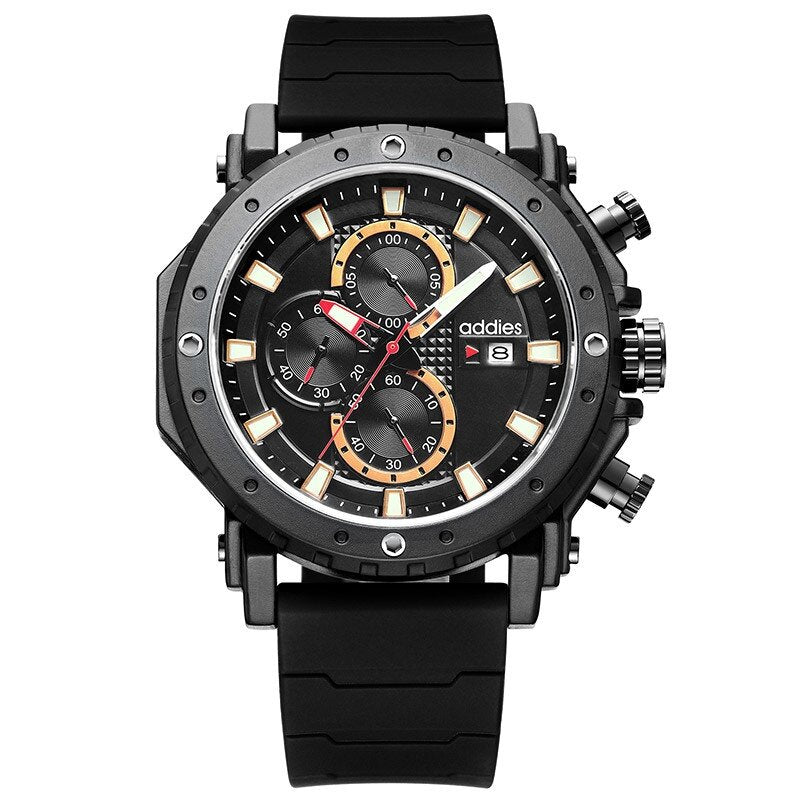 addies New Style Sports Men's Watch Multifunctional Luminous Waterproof Calendar Three-Eye Six-Pin