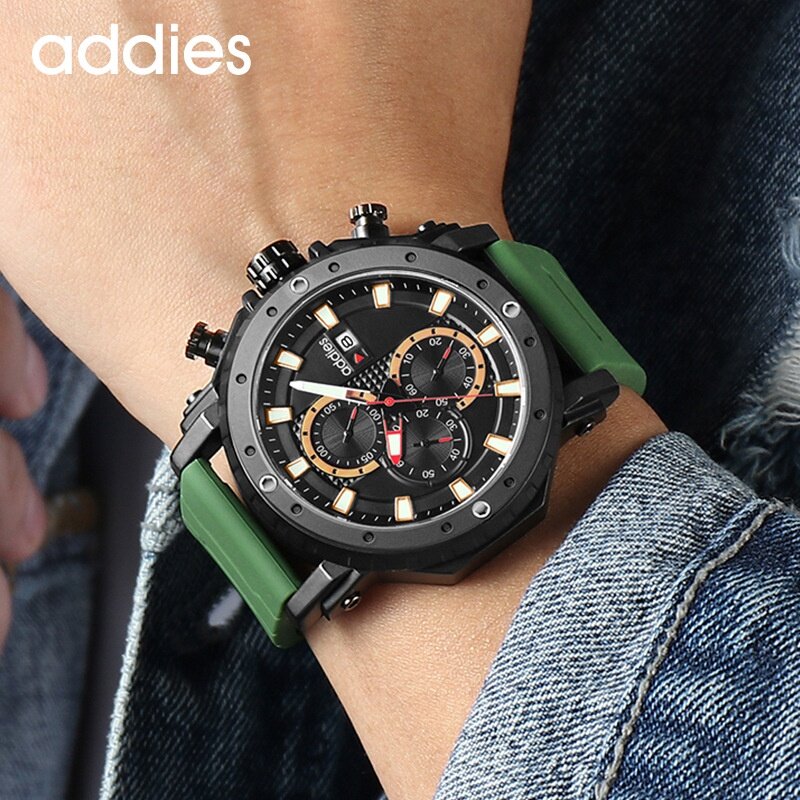 addies New Style Sports Men's Watch Multifunctional Luminous Waterproof Calendar Three-Eye Six-Pin