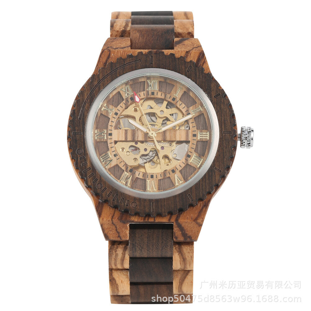 2021 new bamboo and wood automatic mechanical men's watches creative gear dial leisure bamboo and wood men's watches