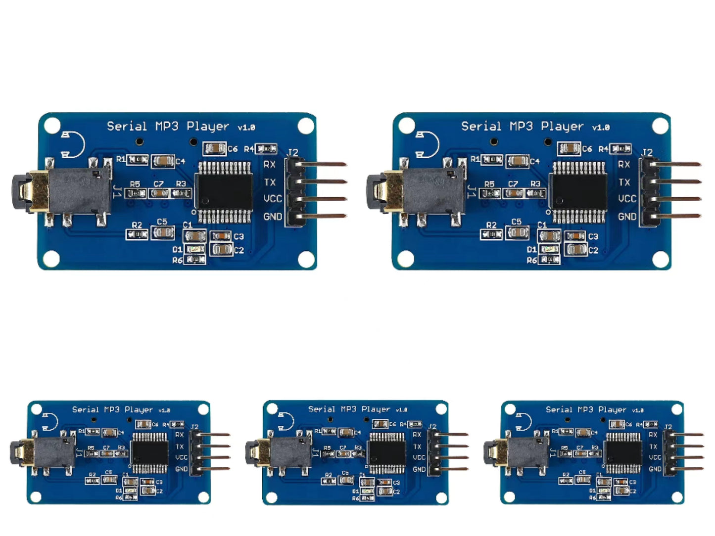 5PCS OPEN-SMARTMP3 module UART Control Serial MP3 Player with Headphone Output Speaker MicroSD Card Sound Speaker Module for Arduino