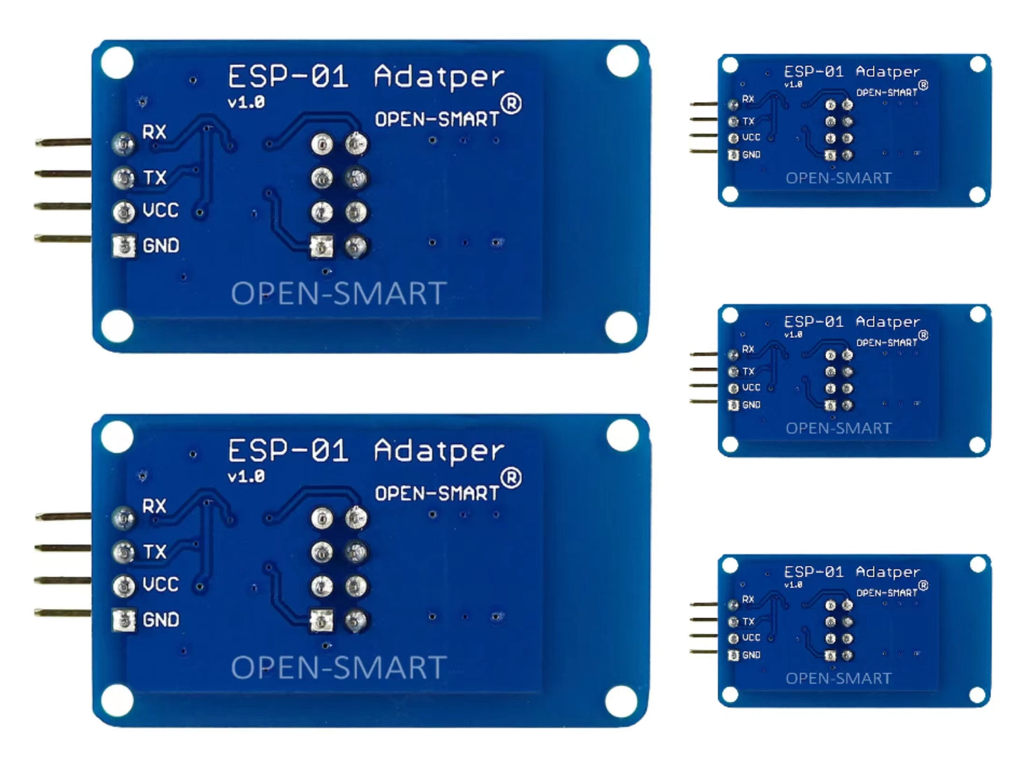 5 PCS OPEN-SMART Serial Wi-Fi-compatible Wireless ESP-01 Adapter Module 3.3V / 5V for ESP8266 Board and Compatible for Arduino