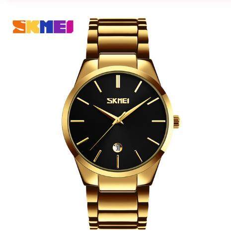 2020 SKMEI Men Watches Luxury Golden Steel Bracelet Quartz Wristwatches Date Time Male Clock Waterproof Watch Reloj hombre 9140