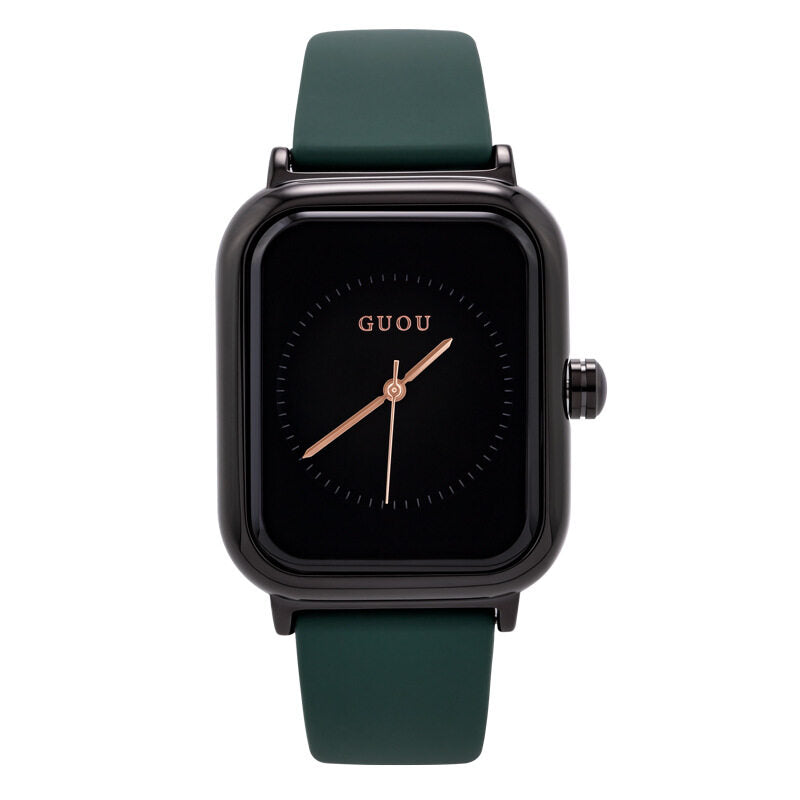 2021　new fashion trend women's silicone strap small square watch sports watch GUOU 8162 watch women's