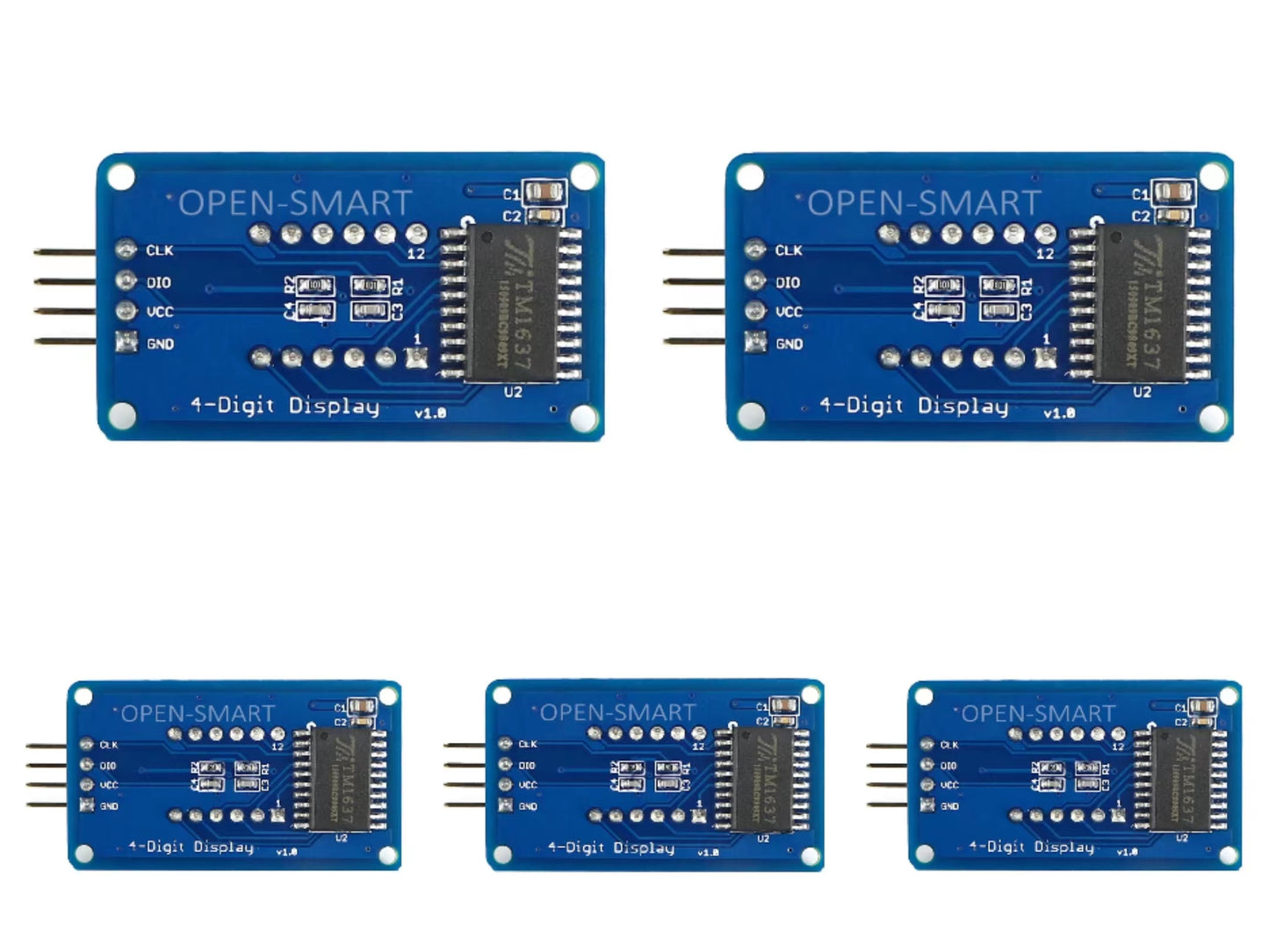 5PCS OPEN-SMARTClock Point 0.36" inch 4-Digit Display Module Red 7 segment 4 Bits Digital Tube TM1637 LED Display Module for Arduino