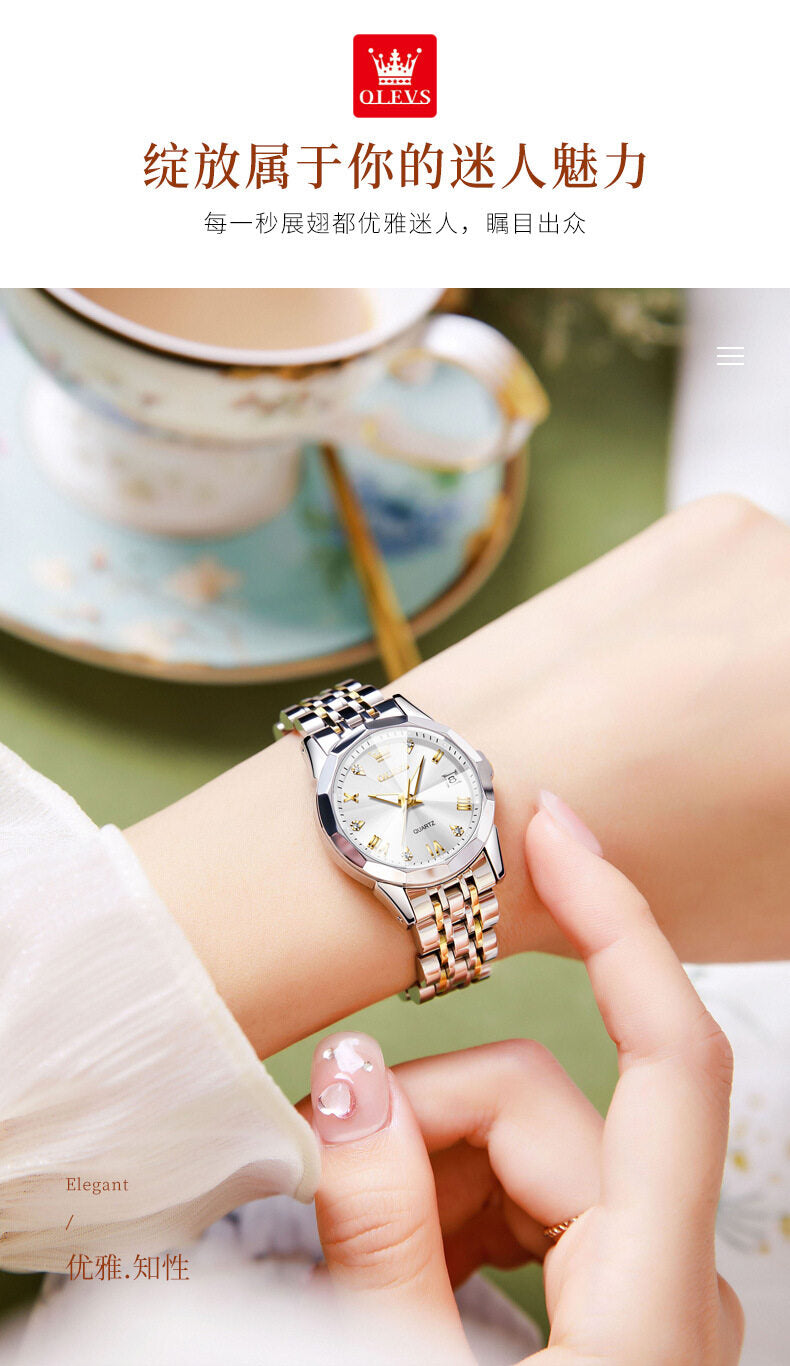 2023 New OLEVS Brand Women's Watch: Small Market Fashion Quartz Popular Retro Women's Watch 9931